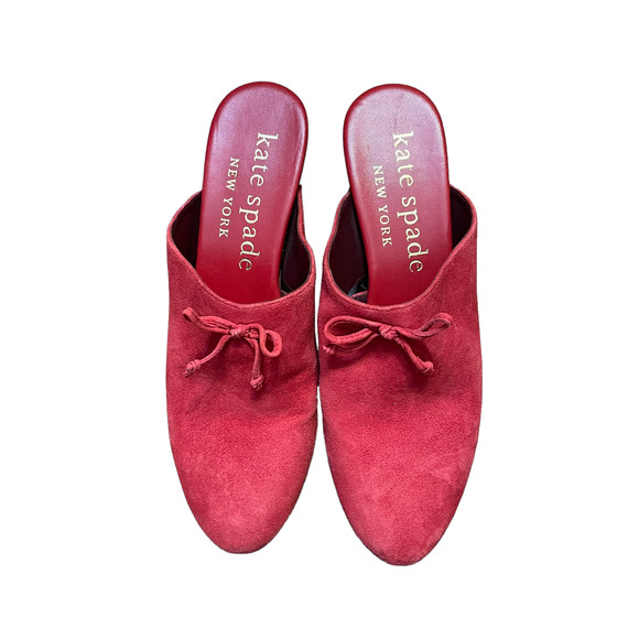 Kate Spade NY Amsterdam Womens Mules Clogs Size 8.5 B Red Suede Womens Slip On - Picture 1 of 8